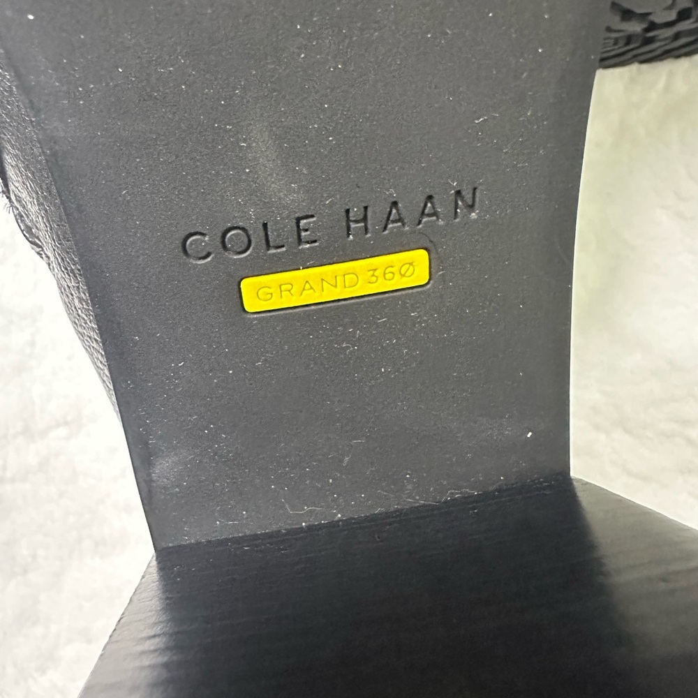 Cole Haan Black Heeled Boots with Buckle Straps - Picture 9 of 13